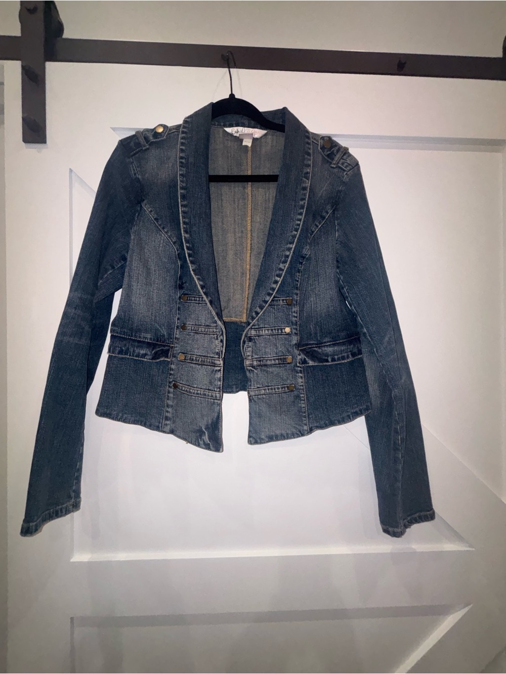Candie's Dark Blue Denim Military-Style Jacket